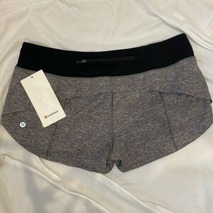 NWT Lululemon Gray Speed Up Shorts Sz 10
